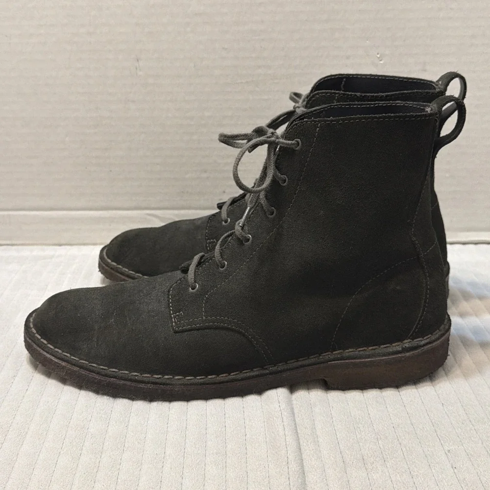 Clarks Originals Dark Brown Charles F Stead Suede Desert Hi Top Boots Size 12 M
